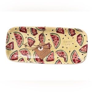 Mud Pie Watermelon Serving Tray - Yellow and Red 9 1/2 x 4 1/4 NEW WITH TAGS